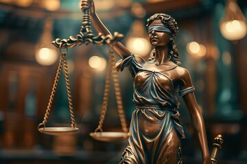 Lady justice holding scales, law symbol
