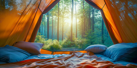 The view from inside the modern glamping provides an opportunity to relax in nature with comfort and excellent service. Great importance is attached to the protection of nature and ecology.