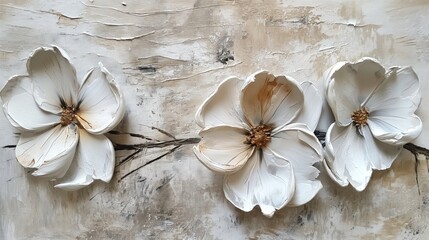 White flower painting texture