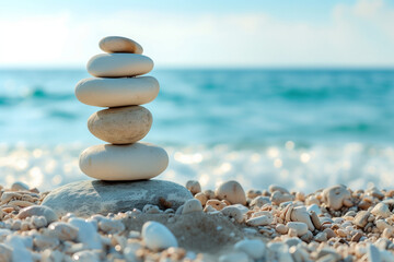 Relax stones on the seaside - natural banner



