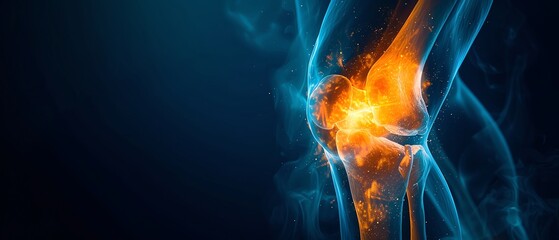 Enhanced xray augmented reality showing knee joint pain, orthopedic visualization