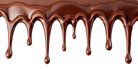 melted chocolate dripping isolated on transparent background