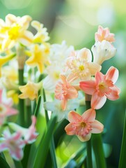 Tranquil Spring Blossoms with Soft Focus Background for Copy Space, Floral Bliss in Close-Up Detail