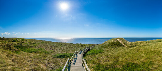 Sylt, Germany. Path in the dunes at the beach.