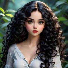Fototapeta premium create-an-image-that-meets-the-following-requirements---the-image-of-a-girl-with-an-expressive
