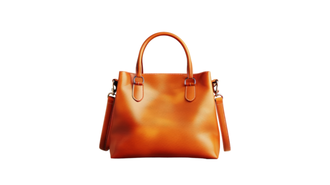 Orange leather handbag