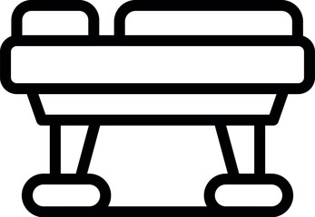 Simple line icon representing a gym bench, suitable for fitness and exercise themes