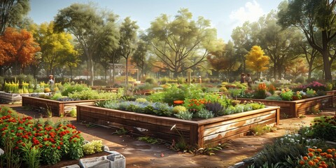 Obraz premium Unity in Gardening: Cultivating Bonds, generative ai