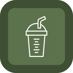 Protein Shake Line Green Box Icon