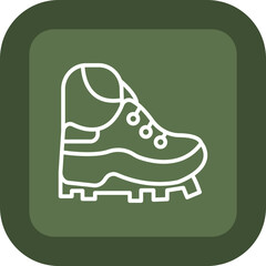 Hiker Line Green Box Icon