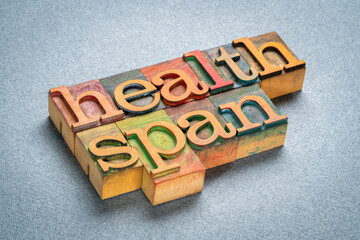 healthspan, the period of life spent in good health, free from chronic disease, word abstract in...