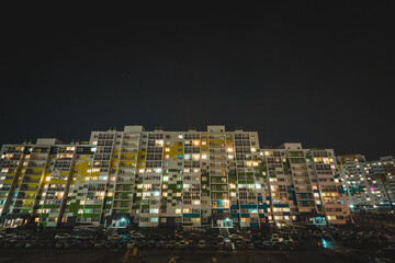 Obraz premium urban new buildings in the late evening