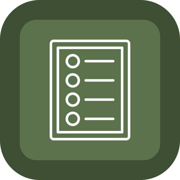 Table Of Content Line Green Box Icon