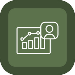 Demographic Line Green Box Icon