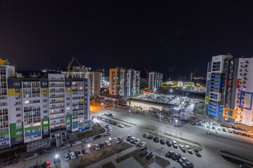 Obraz premium urban new buildings in the late evening