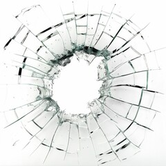 Fototapeta premium Close-Up of Broken Glass with Shattered Pattern. Generative ai