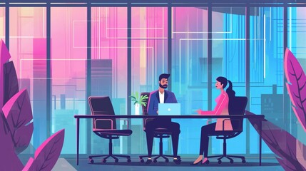 Creative HR Interview Illustration