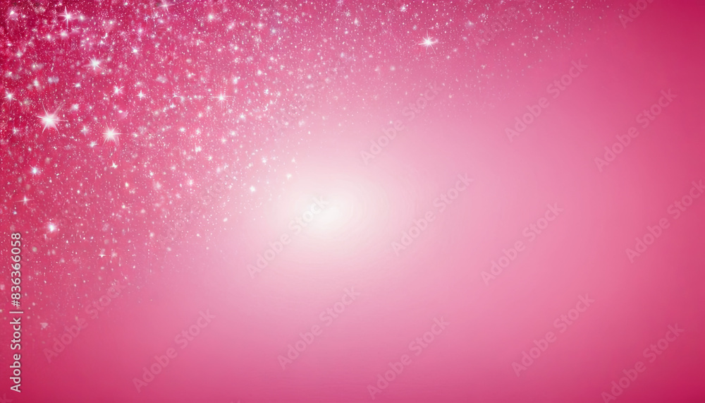 Poster a digital image with a pink gradient background and a sprinkling of glittery sparkle in the upper le