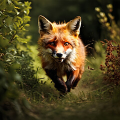 red fox in the forest