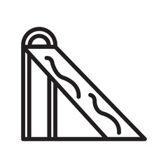 Water slide line icon. Water park icon. Swimming pool icon isolated on white background. Transparent background, minimalist symbol. Vector images