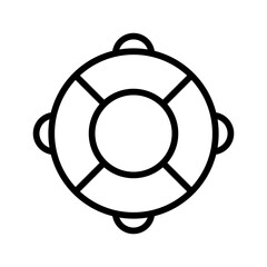 Swim ring line icon. Water park icon. Swimming pool icon isolated on white background. Transparent background, minimalist symbol. Vector images