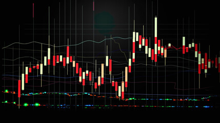 An intricate candlestick pattern scanner chart identifying emerging patterns such as bullish engulfing, bearish harami, and evening star formations.