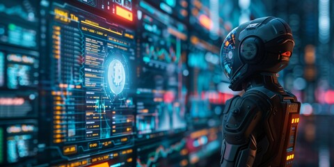 Crypto Holographic Skyline, generative ai