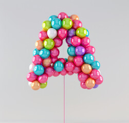 Fototapeta premium Balloon letter a 3d . Generative AI.