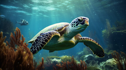 Fototapeta premium green sea turtle