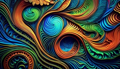 This abstract background features a series of circles in a variety of sizes and colors. The circles appear to be floating in space, creating an ethereal effect. The background is highly detailed, with