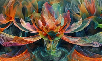 Surreal Fluid Art Blossom in Radiant Hues