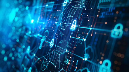 Obraz premium Internet technology concept with cyber security data protection and information privacy antivirus and virus defense visuals 