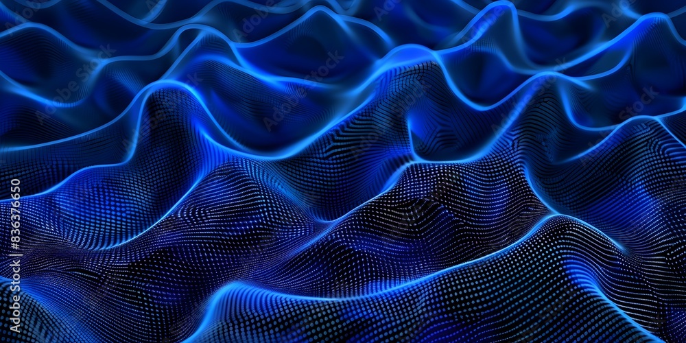 Poster abstract background with dark blue and glowing hexagons, creating an elegant and futuristic design