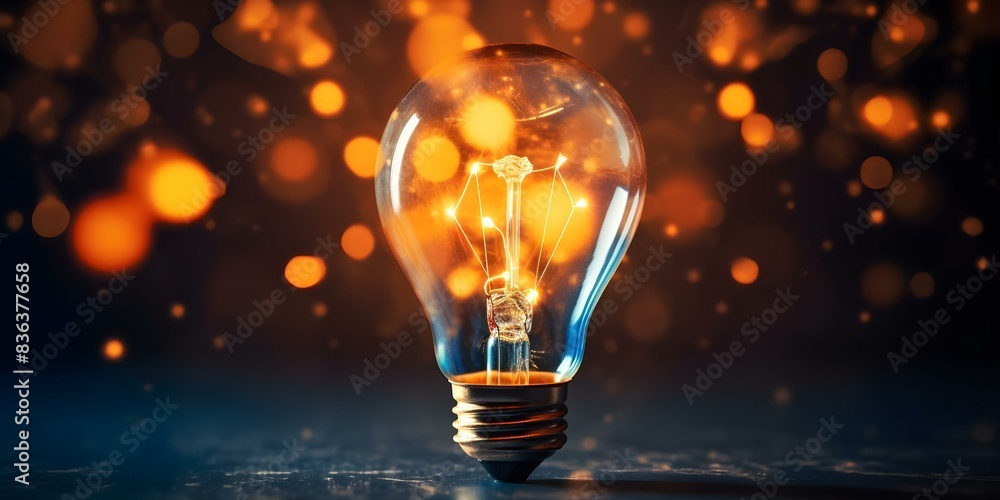Poster illuminating innovation the digital light bulb as a symbol of connectivity and problem-solving. conc