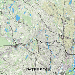 Paterson, New Jersey, United States map poster art