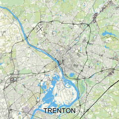 Trenton, New Jersey, United States map poster art