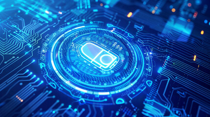 Obraz premium Visual depiction of a cyber security concept showing an authentication screen on a computer with confidential business data being protected highlighting secure access measures
