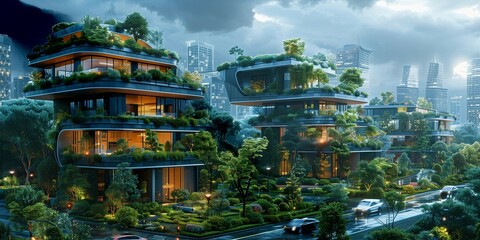 Obraz premium Innovative Urban Planning Design, generative ai