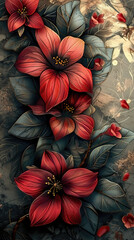 Fototapeta premium vintage background, products, enginer, generative, ai, steampunk, clock background, clock, watch, mechanism, gears, metal, wheel, vintage, time, old, clockwork, flower, flowers, nature, bouquet, plant