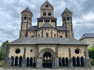 Maria Laach Abbey is a Benedictine abbey situated in Glees, on the southwestern shore of the Laacher See (Lake Laach), in the Eifel region of the Rhineland-Palatinate in Germany