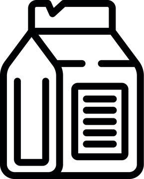 recommend clip art: Simplistic line art illustration of a milk carton, perfect for use in various design projects