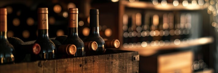 old wine bottles storage in wine cellar