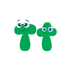 Alphabet Cute Green letter T with eyes. Cute children ABC alphabet flash card with letter T for kids learning English vocabulary. 