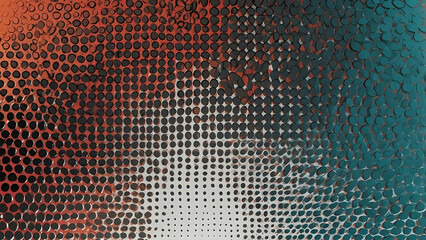 Gradient dots pattern in orange and teal