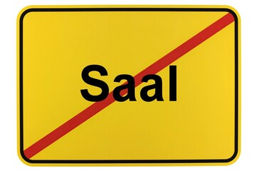 Illustration eines Ortsschildes der Gemeinde Saal in Mecklenburg-Vorpommern