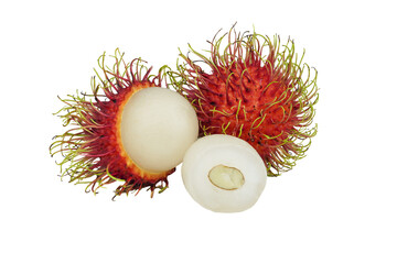 Rambutan fruit isolated on transparent.