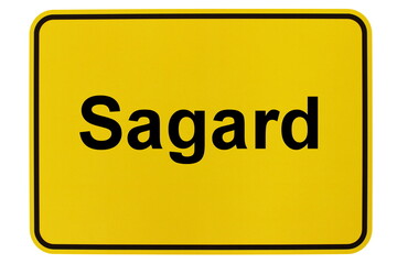 Illustration eines Ortsschildes der Gemeinde Sagard in Mecklenburg-Vorpommern
