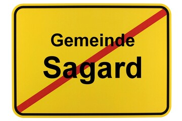 Illustration eines Ortsschildes der Gemeinde Sagard in Mecklenburg-Vorpommern