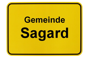 Illustration eines Ortsschildes der Gemeinde Sagard in Mecklenburg-Vorpommern