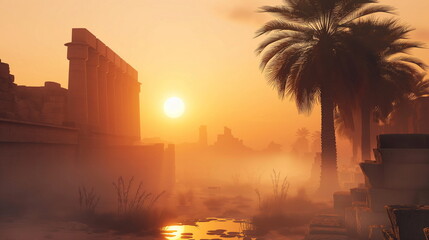 In a mystical atmosphere Among the misty sunrises _074